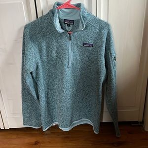 Patagonia quarter zip fleece in light blue